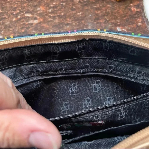 Brentano shoulder bag Purse Black with tan strap Logo print - Picture 8 of 10